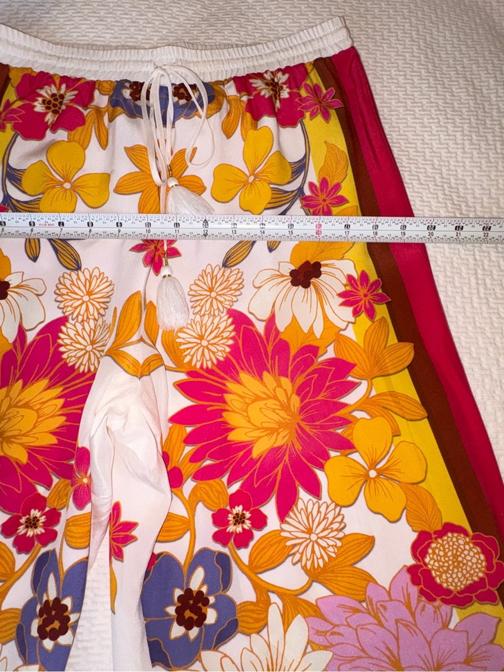 Johnny Was Silk Wide Leg Flower Power Pants Sz Medium - Picture 10 of 14